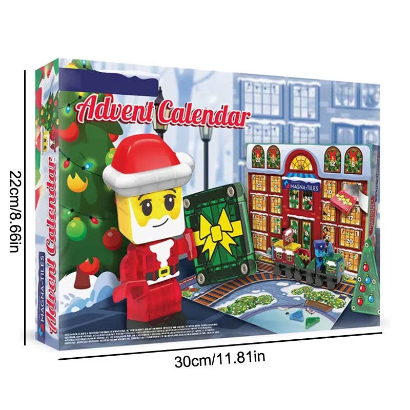 Magical Magnetic Santa Claus Train advent calendar with 24 festive surprise gifts and interactive train construction set.