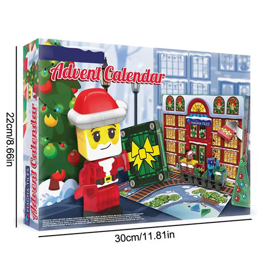 Magical Magnetic Santa Claus Train advent calendar with 24 festive surprise gifts and interactive train construction set.