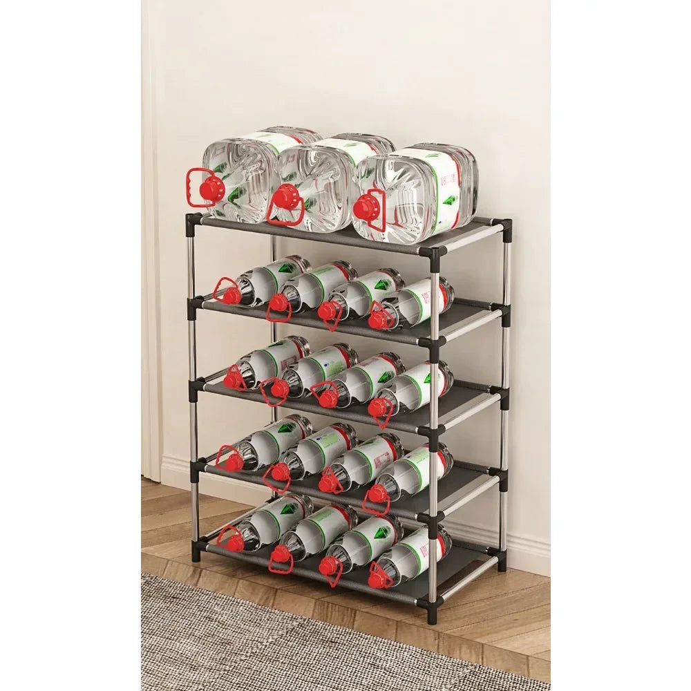 Stylish Shoe Rack Metal Simple Shoe Shelf Footwear Organizer Stand Holder Space-Saving Black Shoe Shelf for Living Room