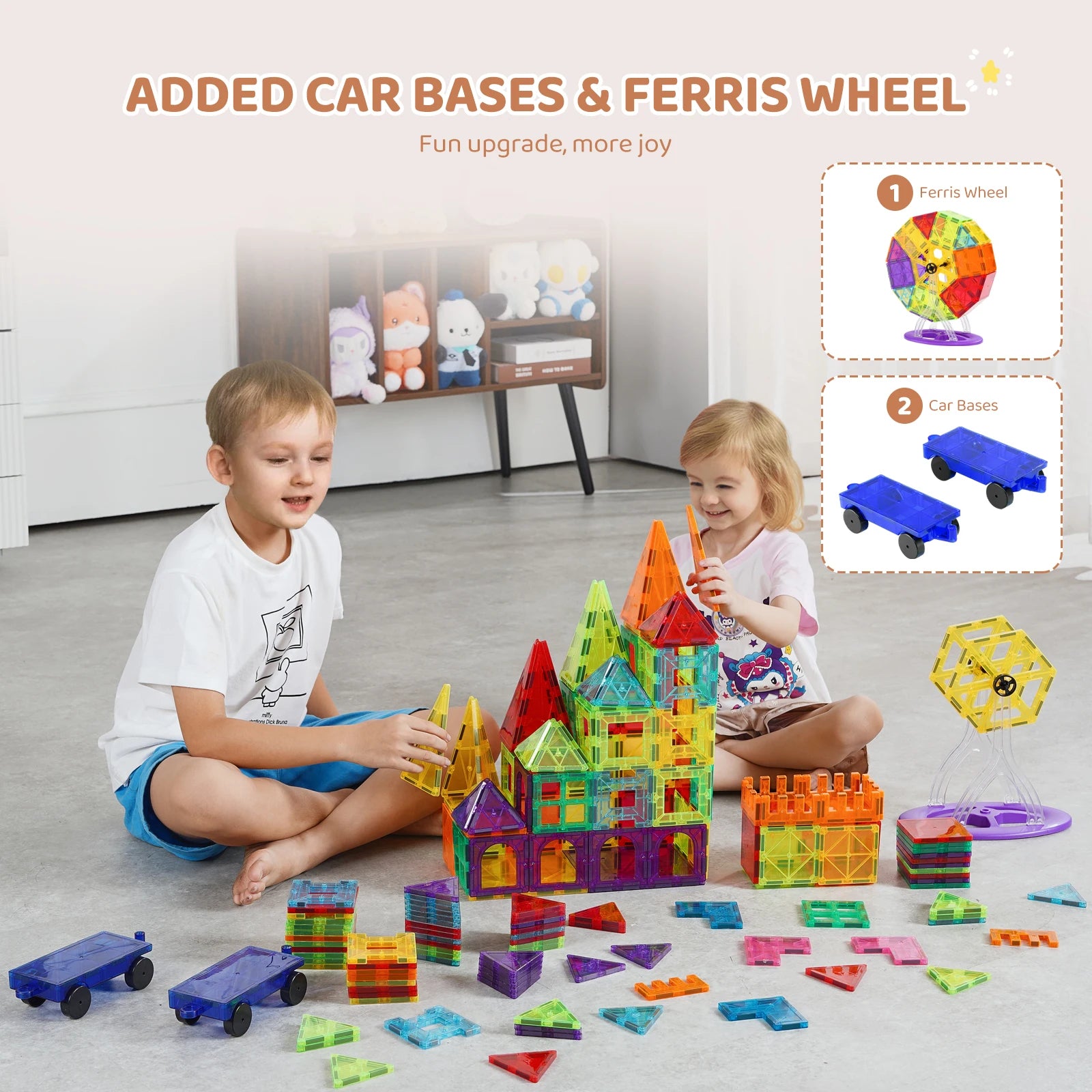 180-Piece Magnetic Building Blocks Set - Montessori Educational Toys for Children, Ideal for Birthdays and Creative Play